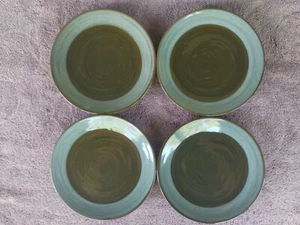 "Vajilla de terracota Wsp Avila postres platos de ensalada borde verde azul 8 3/8"" (4)" - Imagen 1 de 4