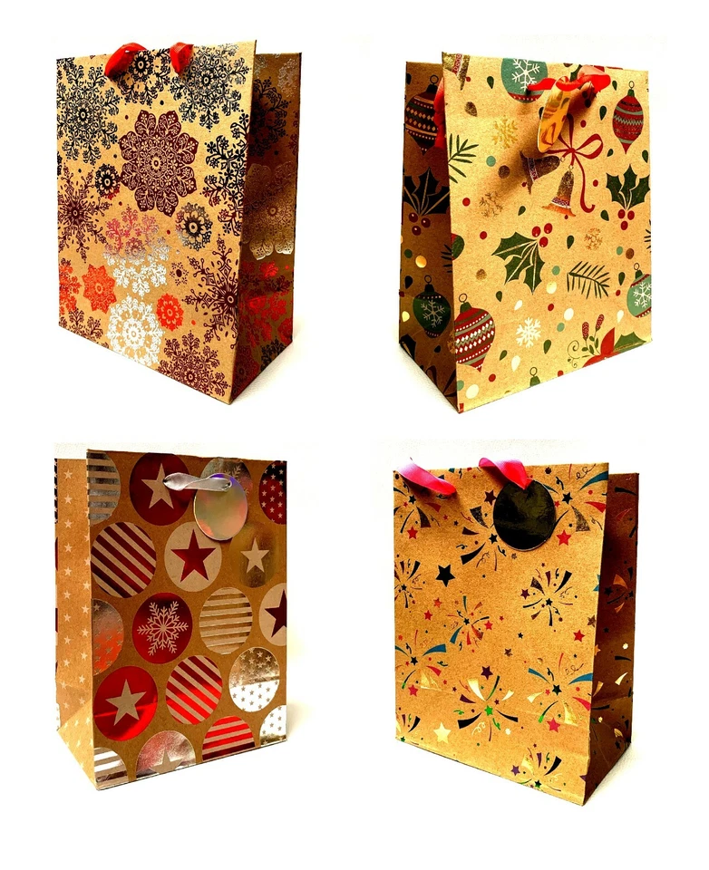 24 Weihnachtstüten Weihnachten Geschenktüten Geschenkbeutel MINI-Braun - Bild 1 von 1