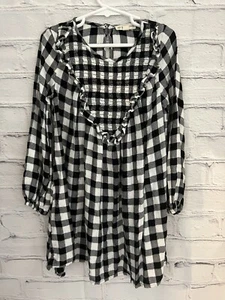 Tucker Tate Black/White Plaid Dress Sparkle Rayon EUC Girl's Size 5 - Picture 1 of 9