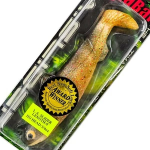 MEGABAIT LA Slider Jig Rigged Paddle Tail Soft Swimbait 6" 3/4oz - BROWN SHINER - Picture 1 of 6