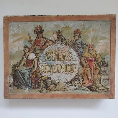 Puzzle ancien 19ème -Atlas Géographique Wogue & Lewy - 7 Planches , Paris - Photo 1/4
