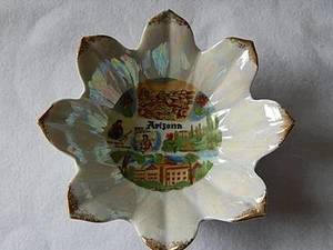 Seltene Vintage Victoria Keramik Sammler Arizona Opal Glanz Blumenschale - Bild 1 von 7