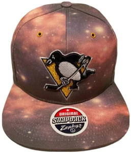 Zephyr NHL Pittsburgh Penguins "Galaxy" Flat Bill SnapBack Hat NEW WITH TAGS - Picture 1 of 6