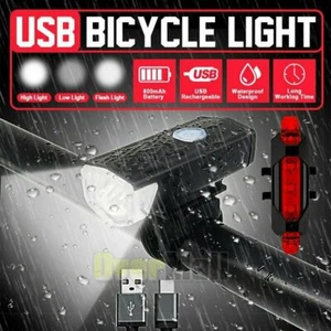 LED USB Rechargeable Bike Tail Light Bicycle Safety Cycling Warning Rear Lamp US - Picture 1 of 14