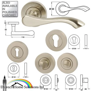 Hafele Welford Lever Handle Standard Keyway Euro, Profile Cylinder, WC Bath Lock - Picture 1 of 7