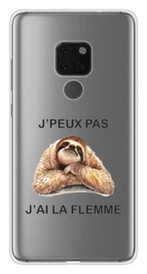 Coque en silicone imprimée compatible Huawei Mate 20 J'peux pas j'ai la flemme - Imagen 1 de 3