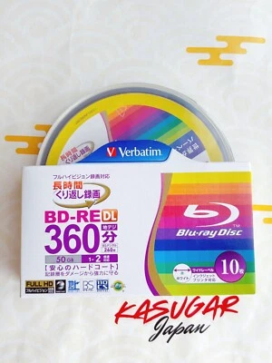Verbatim Japan Blu-ray Disc Repeated Recording BD-RE DL 50GB 10Pcs from Japan - Image 1 of 4