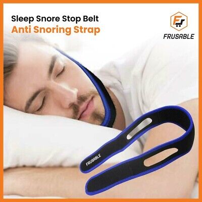 Snore Stop Belt Anti Snoring Cpap Chin Strap Sleep Apnea Jaw Solution TMJ BLUE • 3.91€