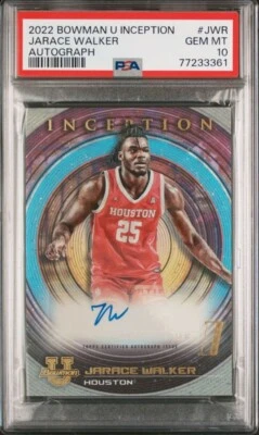 PSA 10 - JARACE WALKER Auto - 2022 Bowman University Inception Autograph Rookie - Image 1 of 2