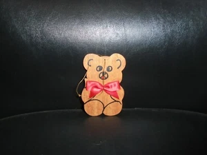 HANDMADE THIN WOODEN BEAR CHRISTMAS ORNAMENT - Picture 1 of 1