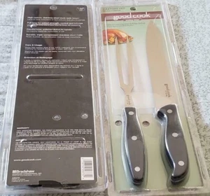 Neu ~ Good Cook Tranchierset (8" Tranchiermesser & 6,5" Gabel) Edelstahl - Bild 1 von 3
