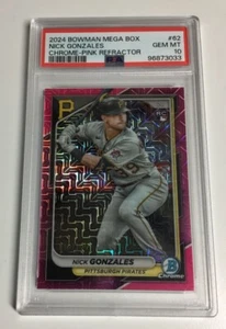 2024 Bowman Mega Box NICK GONZALES Pink Refractor Rookie Card /199 PSA 10 GEM MT - Picture 1 of 2