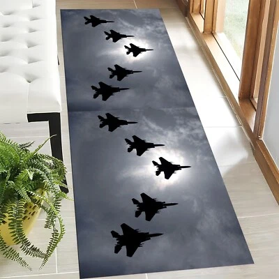 Alfombra Jet Fighter Corredor para Niños, Alfombra Pasillo Avión, Alfombra MaT Decoración Aviación Foto 1 de 4