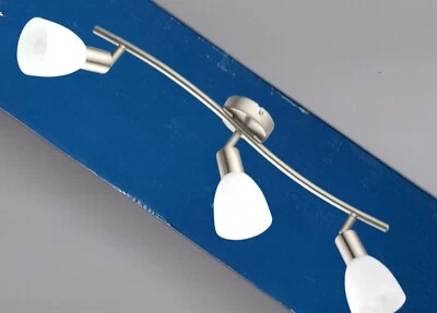 Led Deckenleuchte EDI LIGHT Nickel Gebürstet  Echtglass weiss 56 x15 cm  neu OVP - Bild 1 von 2