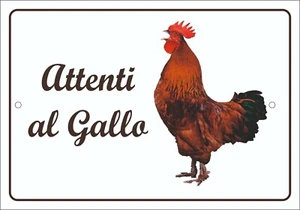 RAZZA POLLO TARGA ATTENTI AL GALLO 2 RESISTENTE ROBUSTA HPL PER ESTERNO - Imagen 1 de 1