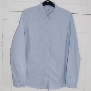 Crew Clothing Speckled Shirt Size UK 10 Women’s Blue Button Up L/S Pre Loved