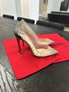 Christian Louboutin Women's Follies Strass Pumps Crystal Embellished Mesh 40.5 - Imagen 1 de 17