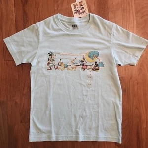Disney Mickey Aloha NEW Youth T Shirt Sz 9-10 Light Blue Beach Surf Graphic - Picture 1 of 5