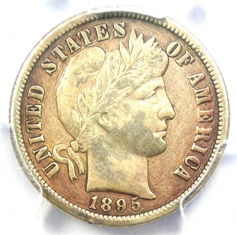 1895-O Barber Dime 10C Coin - Certified PCGS VF Detail - Rare Date Coin! Cover