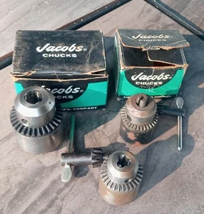 2 Jacobs No. 74B 3/8-24 Drill Chuck, 0 to 1/4 & DC8K-61" 5/64 TO 1/2" - Picture 1 of 4