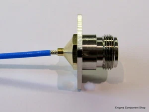 N-type Chassis Panel Socket to fit SM086 Coaxial Cable. Gold PTFE. UK Seller. - Picture 1 of 4