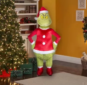 Gemmy 6ft Life-Size Animated Fuzzy Grinch Singing&DancingRed New NO ORIGINAL BOX - Picture 1 of 4