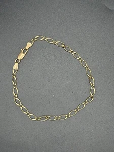 9ct Yellow Gold Oval Twist Chain Bracelet – 3.35g, 21cm, Vintage Elegance - Picture 1 of 6
