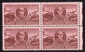 Scott #993 Casey Jones Railroad Engineer Block of 4 Stamps - MNH - Picture 1 of 1