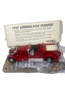 Ertl 1937 Ahrens-Fox Pumper RED Fire Truck Bank Columbia MO Fire Dept NOS - Picture 1 of 17