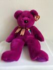 Ty Beanie Buddy Fuchsia Hot Pink 2000 Millennium Bear Stuffed Animal Plush 