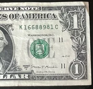 (FLIPPER!) $ 1 Flipper ausgefallene Seriennummer K16688981C Serie 2017A - Bild 1 von 4