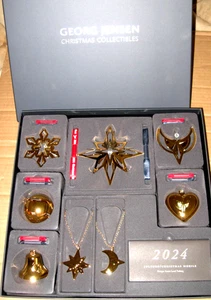 Georg Jensen Christmas Tree Ornament 8 Pcs Set 18K Gold Plated 2024 NEW SEALED - Afbeelding 1 van 7