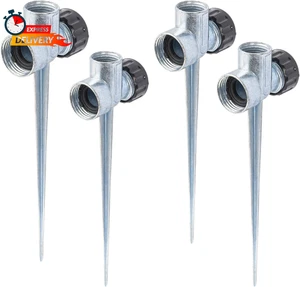 Hourleey 4 Pack 1/2 Pollice Lega di Zinco Irrigatore Prato Spike Base, Flusso Acqua Thru S - Foto 1 di 6