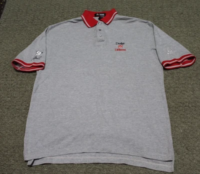 Y2K Dodge Ram Different Casey Atwood NASCAR Chase Grey Polo Shirt Men's Large - Image 1 of 4