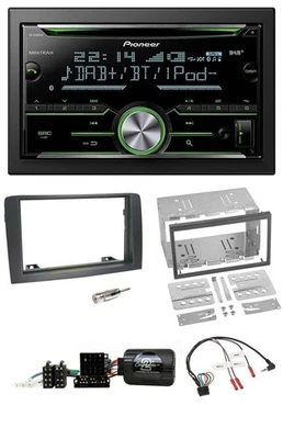 Pioneer Bluetooth Lenkrad DAB 2DIN USB CD Autoradio für Fiat Idea 2006-2012 grau - Bild 1 von 4