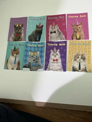 48 Mini  Coloring Books Cat Themed Kids Or Adults 6 Of Each Book - Image 1 of 2