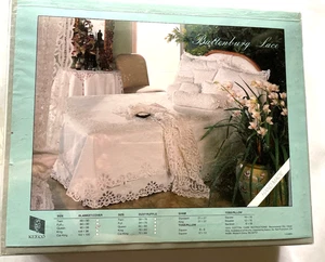 Vintage Keeco Battenburg Lace Coverlet Bedspread-Queen-White NWT - Picture 1 of 8