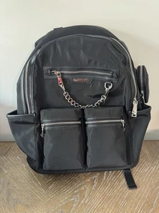 Steve Madden NYC Women's Nylon Backpack Black With Chains Wallet Pouch - NWT - Picture 1 of 7