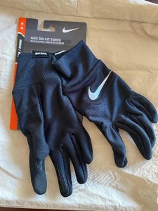 Guanti da corsa Nike Dri-Fit Tempo da uomo neri nuovi con etichetta taglia M - Foto 1 di 1