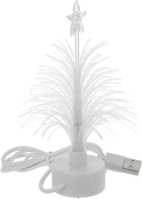Mini Albero Di Natale LED USB Power Cambia Colore Albero Di Natale in Fibra Otti - Immagine 1 di 4