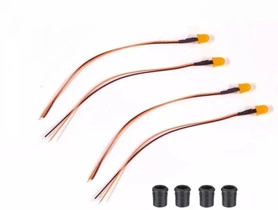 LUZES DE FAROL LED LARANJA/ÂMBAR 4X10MM 7/19V DC LGB ESCALA G TRENS E CENÁRIOS - Imagem 1 de 2