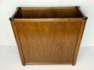 Vintage Walnut Waste Basket NuCraft Mid Century Modern Rectangle MCM Clean - Picture 1 of 11