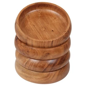 wooden bowls for food | Set of 4 individual acacia wood bowls 8 x 2 inches (2... - Picture 1 of 7