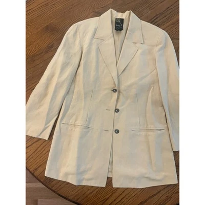 Dana B and Karen yellow 3 Button Silk Linen Blazer Womens Size 6 vintage 1990’s - Image 1 of 4