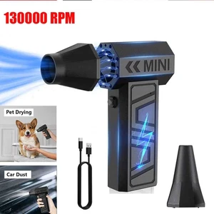 130000RPM Electric Air Duster Mini Turbo Blower Rechargeable for Car & PC - Afbeelding 1 van 7
