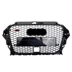 A3 Front Grill Mesh Grille for Audi A3 8V1 Sline S3 2013-16 Full Black With ACC - Picture 1 of 3