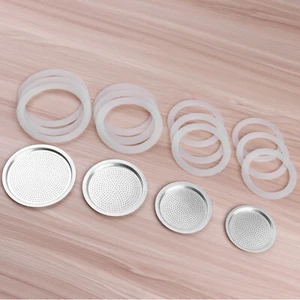 3/6/9/12 Cup Silica Gel Gaskets Aluminum Filter for Moka Pot Coffee Bottles - Picture 1 of 23