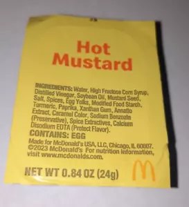 Lot of 10 McDonald's Hot Mustard Chicken Nuggets Dipping Sauce 0.84oz Containers - Picture 1 of 1