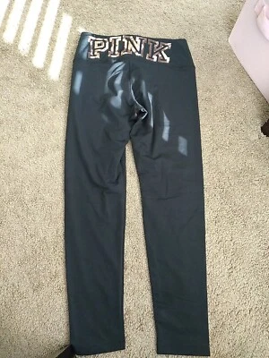 VICTORIA'S SECRET ROSA ORO BLING LOGO ULTIMATE LEGGINGS Difícil de Encontrar L NUEVO Foto 1 de 4