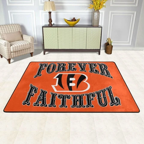 Forever Faithful Cincinnati Bengals Fan Carpet Anti-skid Floor Blanket 36*24in Cover